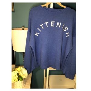 ‘Comfy as Chic’ Blue Logo Kittenish Sweater